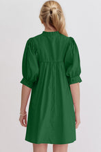 Load image into Gallery viewer, Pink Puff Sleeve Mini Dress Casual and Feminine Dress for Women Simple Classic Summer Dress