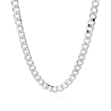 Load image into Gallery viewer, Rhodium Plated 5.6mm Sterling Silver Curb Style Chain