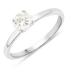 Load image into Gallery viewer, 0.61 Carat Genuine White Diamond 14K White Gold Ring