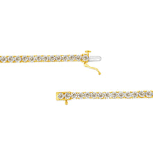 Load image into Gallery viewer, 14K Yellow Gold Plated .925 Sterling Silver 3.0 Cttw Miracle-Set Diamond Tennis Bracelet (L-M Color, I2-I3 Clarity) - 7.25"