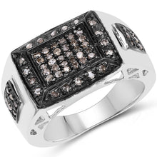 Load image into Gallery viewer, 0.52 Carat Genuine Champagne Diamond .925 Sterling Silver Ring