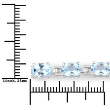 Load image into Gallery viewer, 7.60 Carat Genuine Blue Topaz .925 Sterling Silver Bracelet