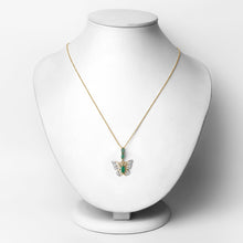 Load image into Gallery viewer, 0.72 Carat Genuine Emerald and White Zircon .925 Sterling Silver Pendant