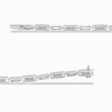 Load image into Gallery viewer, 14K White Gold 1.0 Cttw Invisible Set Princess Cut Diamond Alternating Station and Link Tennis Bracelet (I-J Color, I1-I2 Clarity) - Size 7.25" Inches