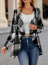 Load image into Gallery viewer, Elegant Plaid Open Front Long Sleeve Jacket Stylish & Cozy Lightweight Breathable Outerwear