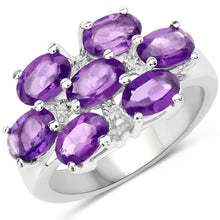 Load image into Gallery viewer, 3.05 Carat Genuine Amethyst and White Topaz .925 Sterling Silver Ring