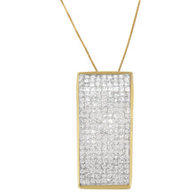Load image into Gallery viewer, 14K Yellow Gold Princess Cut Diamond Block Pendant Necklace (2 5/8 cttw, H-I Color, SI2-I1 Clarity)