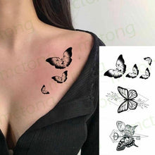 Load image into Gallery viewer, 3D Butterfly Waterproof Temporary Tattoo Sticker Snake Flowers Elegant Small Popular Tattoo For Womens Mens