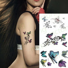 Load image into Gallery viewer, 3D Butterfly Waterproof Temporary Tattoo Sticker Snake Flowers Elegant Small Popular Tattoo For Womens Mens
