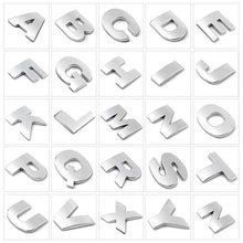 Load image into Gallery viewer, 3D Car Stickers Metal Alphabet Car Letters Numbers Decal Sticker, Metal Emblem Decal Logo Trim Badge Silver Black Badge Chrome Letters Numbers Logo Car Stickers Automobiles Plastic Car Letters Number Sticker 3D Emblem Accessories Stickers