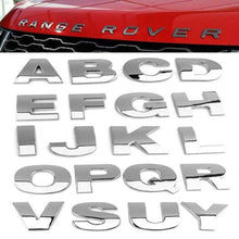 Load image into Gallery viewer, 3D Car Stickers Metal Alphabet Car Letters Numbers Decal Sticker, Metal Emblem Decal Logo Trim Badge Silver Black Badge Chrome Letters Numbers Logo Car Stickers Automobiles Plastic Car Letters Number Sticker 3D Emblem Accessories Stickers
