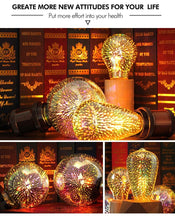 将图片加载到图库查看器,3D Decoration Light Bulb Star Fireworks Lamp Holiday Night Light Decorative Antique Filament Light Warm Cage Filament Galaxy Inspired Light Light bulb for Most Lamp Pendant and Ceiling