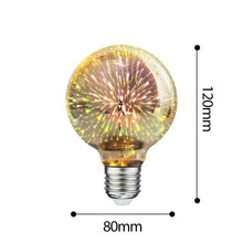 将图片加载到图库查看器,3D Decoration Light Bulb Star Fireworks Lamp Holiday Night Light Decorative Antique Filament Light Warm Cage Filament Galaxy Inspired Light Light bulb for Most Lamp Pendant and Ceiling