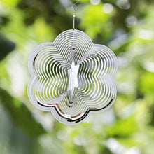 Load image into Gallery viewer, 3D Drop-shaped Rotating Wind Spinner Outdoor Metal Sculptures Flowing Stainless Steel Wind Chimes Flowing-Light Effect Design Home Garden Decoration Outdoor Hanging Decor Gift Wind Spinners Mirrored Patio Wind Chime Yard Decor
