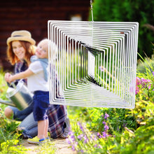Load image into Gallery viewer, 3D Drop-shaped Rotating Wind Spinner Outdoor Metal Sculptures Flowing Stainless Steel Wind Chimes Flowing-Light Effect Design Home Garden Decoration Outdoor Hanging Decor Gift Wind Spinners Mirrored Patio Wind Chime Yard Decor