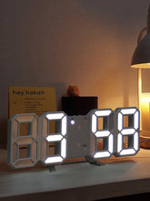 Load image into Gallery viewer, 3D Large LED Digital Wall Clock 3D LED Wall Clock with Remote Control 12/24 H Time/Date Display Nightlight Alarm Clock Digital Clock Brightness to Adjust Temperature Date Time Celsius Nightlight Display Table Desktop Clocks Alarm Clock For Living Room