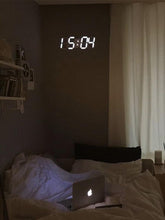 Load image into Gallery viewer, 3D Large LED Digital Wall Clock 3D LED Wall Clock with Remote Control 12/24 H Time/Date Display Nightlight Alarm Clock Digital Clock Brightness to Adjust Temperature Date Time Celsius Nightlight Display Table Desktop Clocks Alarm Clock For Living Room