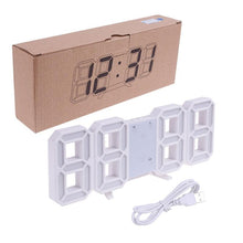 Load image into Gallery viewer, 3D Large LED Digital Wall Clock 3D LED Wall Clock with Remote Control 12/24 H Time/Date Display Nightlight Alarm Clock Digital Clock Brightness to Adjust Temperature Date Time Celsius Nightlight Display Table Desktop Clocks Alarm Clock For Living Room