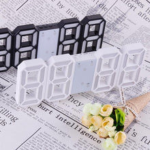 将图片加载到图库查看器,3D Large LED Digital Wall Clock Date Time Celsius Nightlight Display Table Desktop Clocks 3D Digital Alarm Clock Modern Design LED Wall Desk Clocks 12/24H Time /Date/ Temperature Display Nightlight /Brightness Adjustable/ Alarm Clock For Living Room
