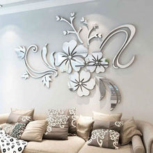 将图片加载到图库查看器,3D Mirror Flower Removable Wall Sticker