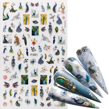 Load image into Gallery viewer, 3D Nail Slider Black Russia Letter Sticker Decals Flamingo Design Adhesive Manicure Tips Nail Art Decorations Accessories Sliders Manicure Decoration 3D Nail Supplies Holographic Decals Transfer Sliders Nail Design Manicures Nail Self-Adhesive Sticker