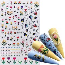 Load image into Gallery viewer, 3D Nail Slider Black Russia Letter Sticker Decals Flamingo Design Adhesive Manicure Tips Nail Art Decorations Accessories Sliders Manicure Decoration 3D Nail Supplies Holographic Decals Transfer Sliders Nail Design Manicures Nail Self-Adhesive Sticker