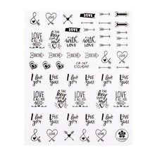 将图片加载到图库查看器,3D Nail Sticker Russian English Letter Sticker For Nails Foil Love Heart Design Accessories Fashion Manicures Sticker Decoration Nail Art Stickers Water Transfer Nail Decals Full Wraps Gradient Acrylic Nail Kits for Women Manicure Decoration