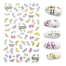 Load image into Gallery viewer, 3D Nail Stickers Leaves Butterfly Panda Love Heart Design Stickers For Nails Manicure Foil Nail Art Decor Girls Manicure Decoration Nail Art Supplies 3D Self-Adhesive Nail Decals Designer Nail Stickers for Acrylic Nails