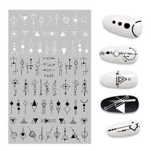 Load image into Gallery viewer, 3D Nail Stickers Leaves Butterfly Panda Love Heart Design Stickers For Nails Manicure Foil Nail Art Decor Girls Manicure Decoration Nail Art Supplies 3D Self-Adhesive Nail Decals Designer Nail Stickers for Acrylic Nails