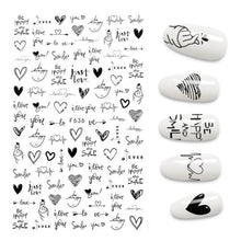 Load image into Gallery viewer, 3D Nail Stickers Leaves Butterfly Panda Love Heart Design Stickers For Nails Manicure Foil Nail Art Decor Girls Manicure Decoration Nail Art Supplies 3D Self-Adhesive Nail Decals Designer Nail Stickers for Acrylic Nails