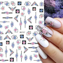 Load image into Gallery viewer, 3D Nails Sticker Spring Cartoon Animals Flowers Leaves Self Adhesive Decals Sliders Nail Art Accessories Decoration Decal Self-Adhesive 3D Wave Design Decoration for Women Girls Tape Nail Art Stickers Decal Decoration