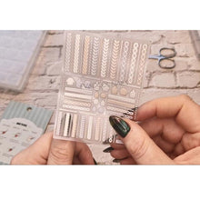 Load image into Gallery viewer, 3D Sweater Nail Sticker Acrylic Engraved Winter Nails Design Tip Wraps Decals Slider Decoration Nails Decal Nail Art 3D Acrylic Engraved Nail Sticker Nail Art Decoration Self-Adhesive Nail Art Decoration French Black and White Lace Retro Flower