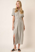 Load image into Gallery viewer, Side Slit Round Neck Short Sleeve Maxi Dress For Women β Casual and Chic Dress with Side Slits for a Relaxed yet Polished Look