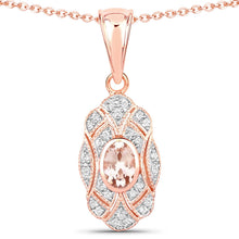 Load image into Gallery viewer, 0.52 Carat Genuine Morganite and White Topaz .925 Sterling Silver Pendant