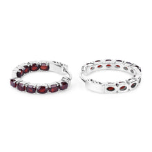 Load image into Gallery viewer, 4.00 Carat Genuine Garnet .925 Sterling Silver Earrings
