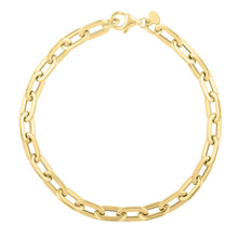 Load image into Gallery viewer, 14k Yellow Gold Oval Domed Paperclip Chain Bracelet (5.30 mm)
