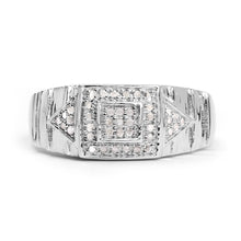 Load image into Gallery viewer, 14K White Gold Plated 0.21 Carat Genuine White Diamond .925 Sterling Silver Ring