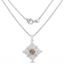 Load image into Gallery viewer, 3.00 Carat Genuine Smoky Quartz, Blue Topaz and White Topaz .925 Sterling Silver Pendant