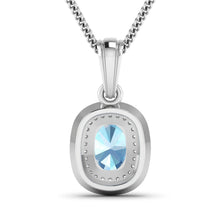 Load image into Gallery viewer, 1.35 Carat Genuine Aquamarine and White Diamond 14K White Gold Pendant