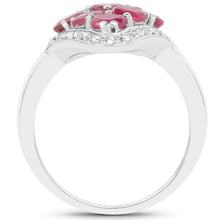 将图片加载到图库查看器,2.12 Carat Genuine Glass Filled Ruby & White Zircon .925 Sterling Silver Ring