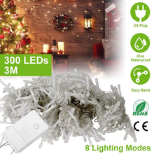 Load image into Gallery viewer, 3M 300 LEDs String Curtain Light with Remote