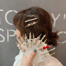 Load image into Gallery viewer, 3pcs/Set Fashion Hair Clips Women Girls Elegant Pearls Geometric Hairpin Sweet Hair Ornament Barrette Headband Hair Accessories For Women