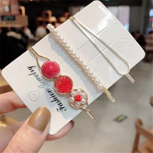 Load image into Gallery viewer, 3pcs/Set Fashion Hair Clips Women Girls Elegant Pearls Geometric Hairpin Sweet Hair Ornament Barrette Headband Hair Accessories For Women