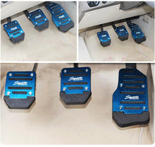 将图片加载到图库查看器,3Pcs/Set Universal Aluminum Manual Transmission Non-Slip Car Pedal Cover Set Kit Pedals Red Blue Silver Car Vehicle Sports Accelerator Brake No Drill Non-Slip Performance Car Rest Pedal Brake Auto Sports Gas Fuel Petrol Clutch Brake Pad Auto Accessories