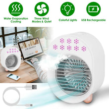 Load image into Gallery viewer, 4-in-1 Portable Mini Desktop Water Mist Cooling Air Conditioner