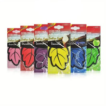 Load image into Gallery viewer, 4-Pack: Car Air Freshener Natural Scented Tea Paper Auto Hanging Vanilla Perfume Fragrance Leaf Shape