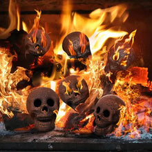 将图片加载到图库查看器,4-Pack: Halloween Fire Pit Skull Ceramic Props