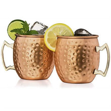 Load image into Gallery viewer, 4-Pack: Hammered Copper Plated Moscow Mule Mug