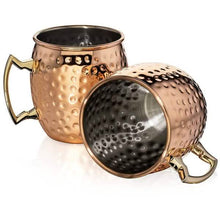 Load image into Gallery viewer, 4-Pack: Hammered Copper Plated Moscow Mule Mug