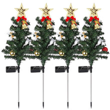 Load image into Gallery viewer, 4-Pack: Solar Christmas Tree Lights Garden Decorations